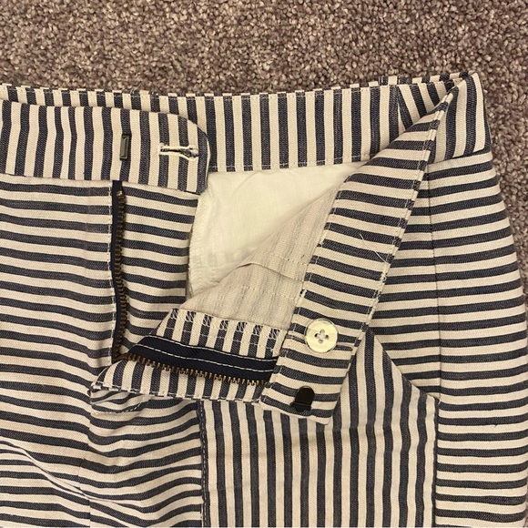 Madewell Women's Mini Skirt Size 4 Linen Blend Striped Pockets Front Closure GUC - Picture 5 of 12
